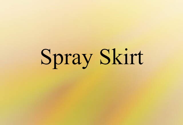 Spray Skirt (noun) Definition, Meaning & Examples