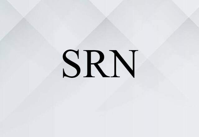 SRN (noun) Definition, Meaning & Examples