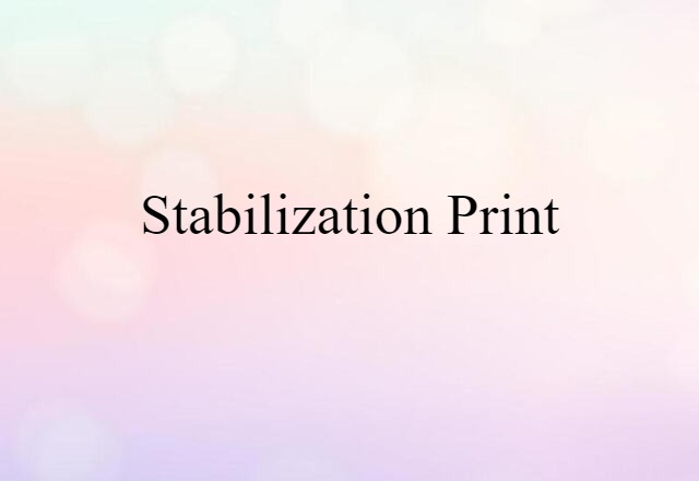 Stabilization Print (noun) Definition, Meaning & Examples