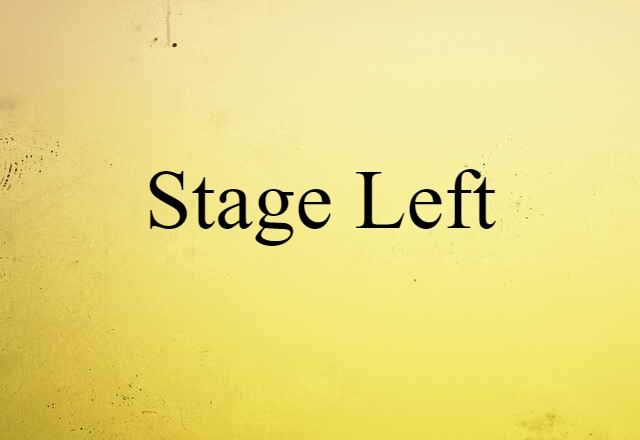 Stage Left (noun) Definition, Meaning & Examples