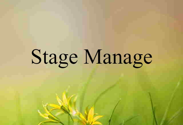 stage-manage