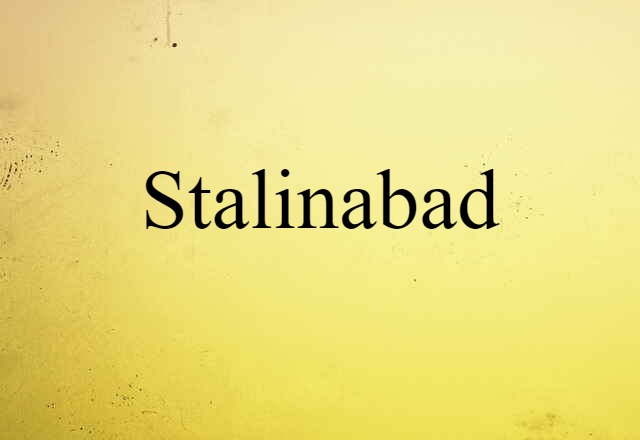 Stalinabad (noun) Definition, Meaning & Examples