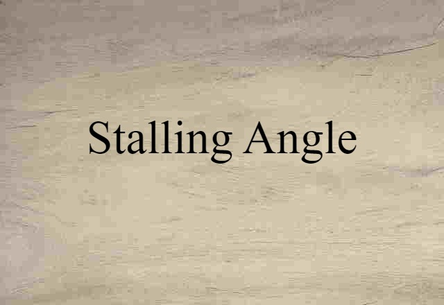 stalling angle