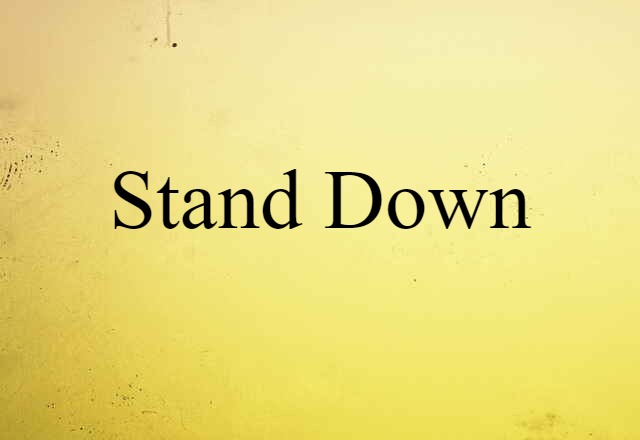 Stand Down (noun) Definition, Meaning & Examples