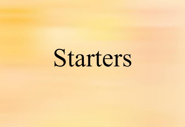 Starters (noun) Definition, Meaning & Examples