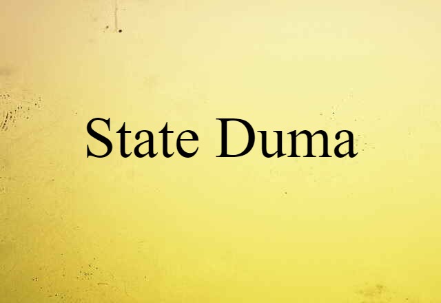 State Duma (noun) Definition, Meaning & Examples