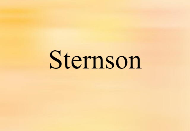 Sternson (noun) Definition, Meaning & Examples