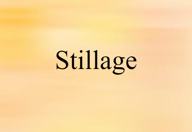 Stillage (noun) Definition, Meaning & Examples