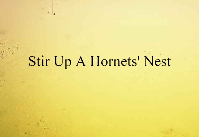 Stir Up A Hornets' Nest (noun) Definition, Meaning & Examples