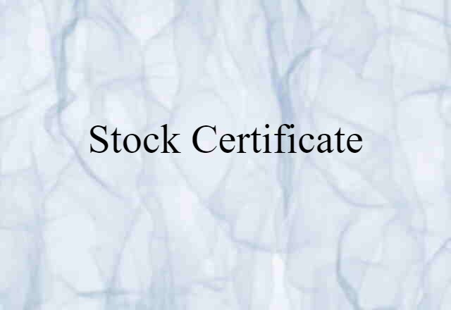 stock certificate