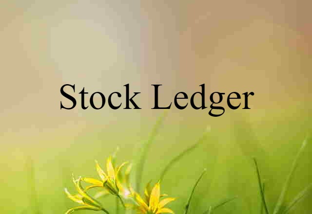 stock ledger