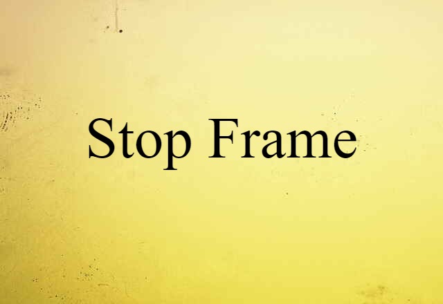 Stop Frame (noun) Definition, Meaning & Examples