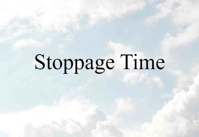 Stoppage Time (noun) Definition, Meaning & Examples