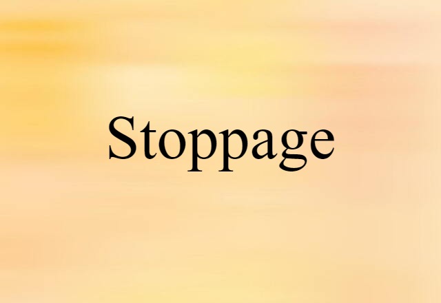 Stoppage (noun) Definition, Meaning & Examples