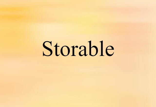 Storable (noun) Definition, Meaning & Examples