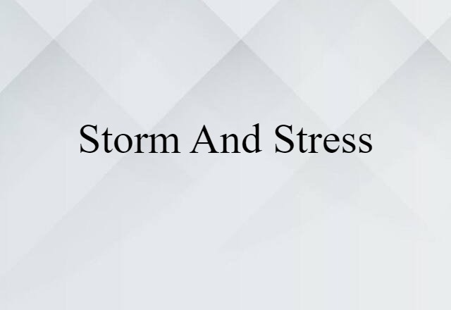 Storm And Stress (noun) Definition, Meaning & Examples