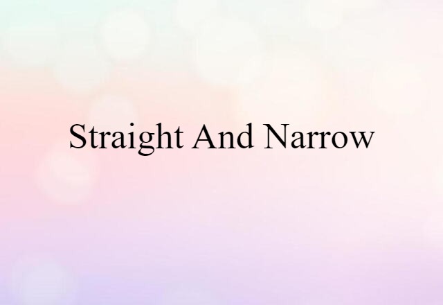 Straight And Narrow (noun) Definition, Meaning & Examples