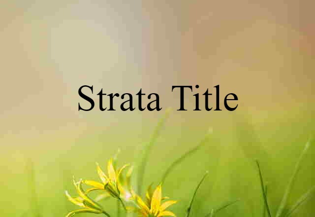 strata title