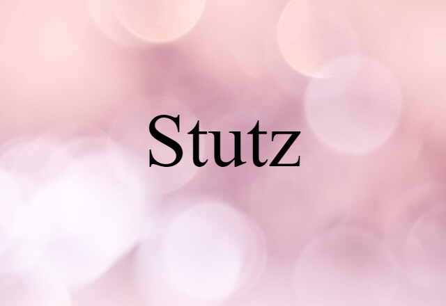 Stutz (noun) Definition, Meaning & Examples