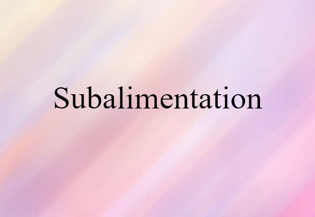 subalimentation