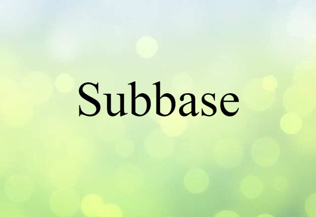 Subbase (noun) Definition, Meaning & Examples