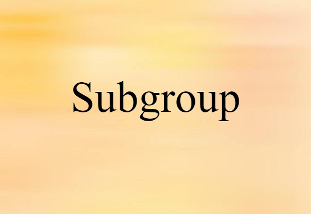 Subgroup (noun) Definition, Meaning & Examples