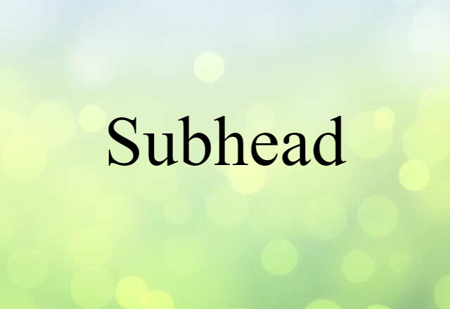 subhead