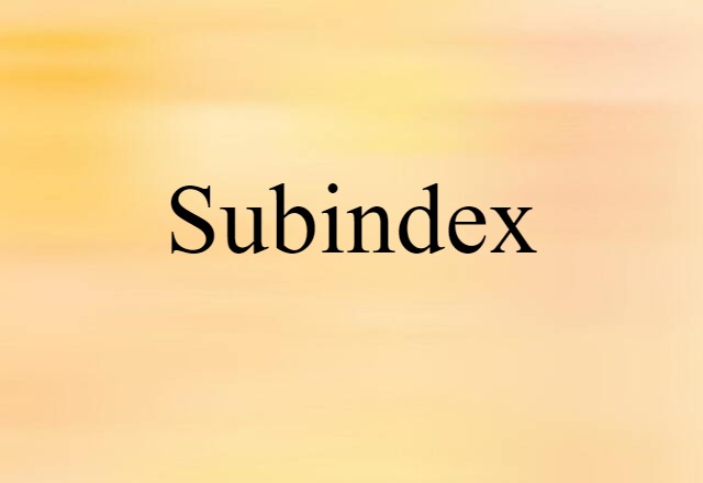 Subindex (noun) Definition, Meaning & Examples