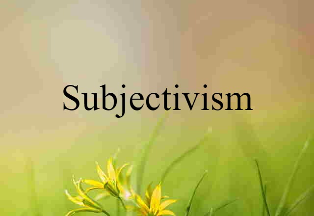 Subjectivism (noun) Definition, Meaning & Examples