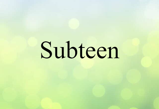 Subteen (noun) Definition, Meaning & Examples