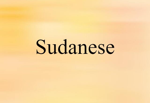 Sudanese (noun) Definition, Meaning & Examples