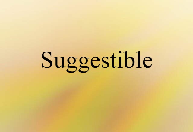 Suggestible (noun) Definition, Meaning & Examples