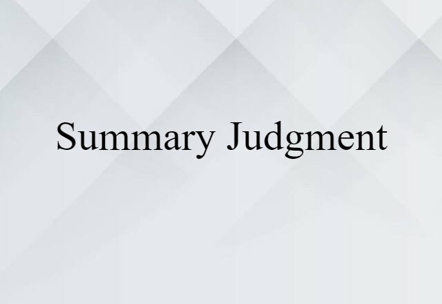 summary judgment