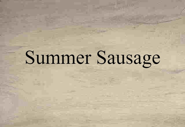 Summer Sausage (noun) Definition, Meaning & Examples