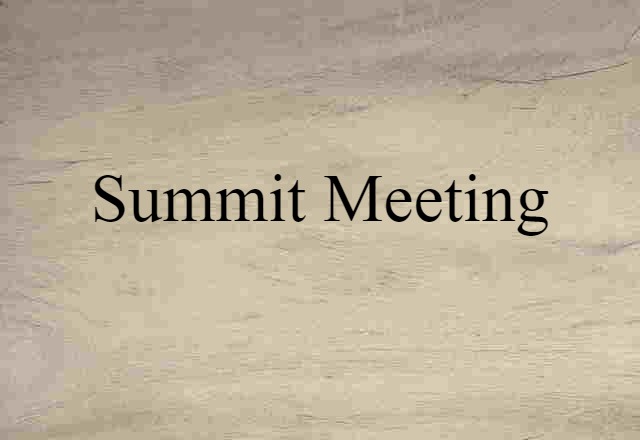 Summit Meeting (noun) Definition, Meaning & Examples