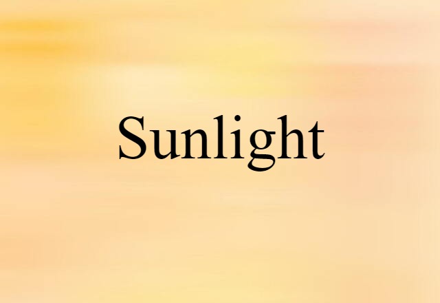 Sunlight (noun) Definition, Meaning & Examples