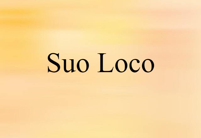 Suo Loco (noun) Definition, Meaning & Examples