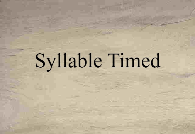 syllable timed