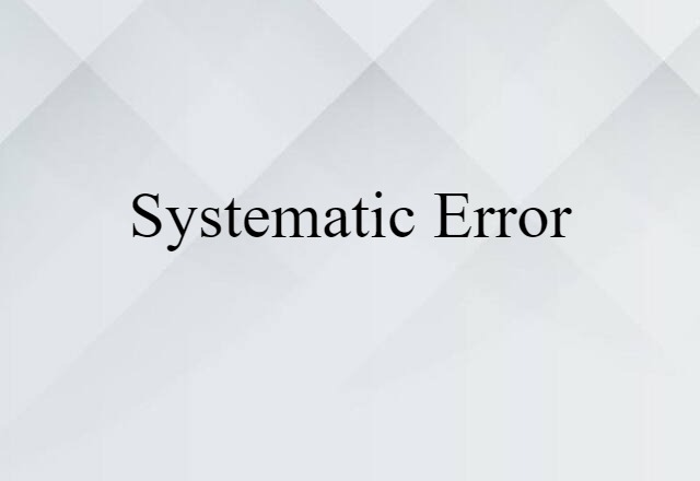 systematic error