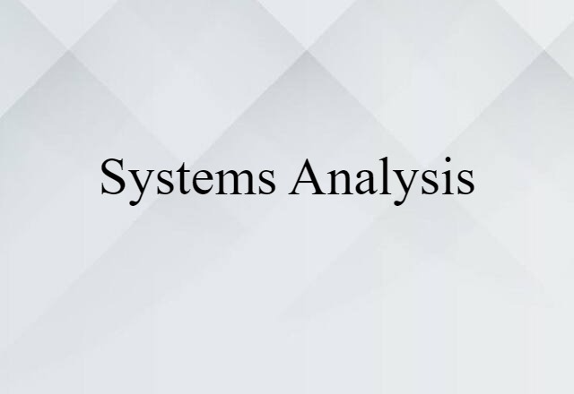 systems analysis