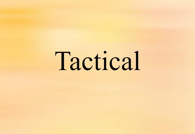 Tactical (noun) Definition, Meaning & Examples