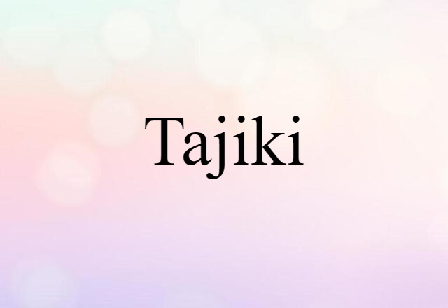 Tajiki