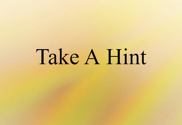 Take A Hint (noun) Definition, Meaning & Examples