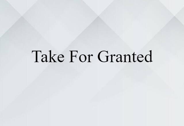 Take For Granted (noun) Definition, Meaning & Examples