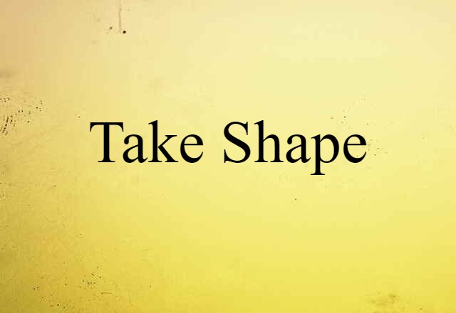 Take Shape (noun) Definition, Meaning & Examples