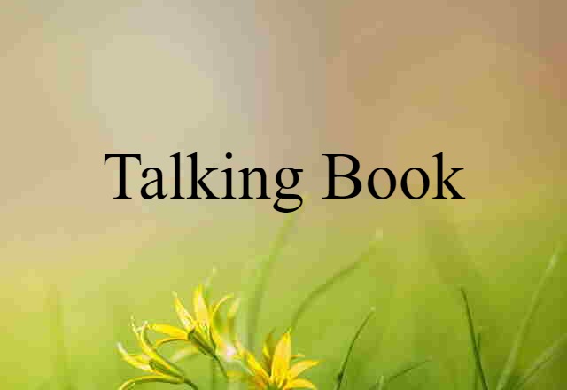 Talking Book (noun) Definition, Meaning & Examples