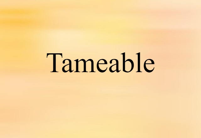 Tameable (noun) Definition, Meaning & Examples