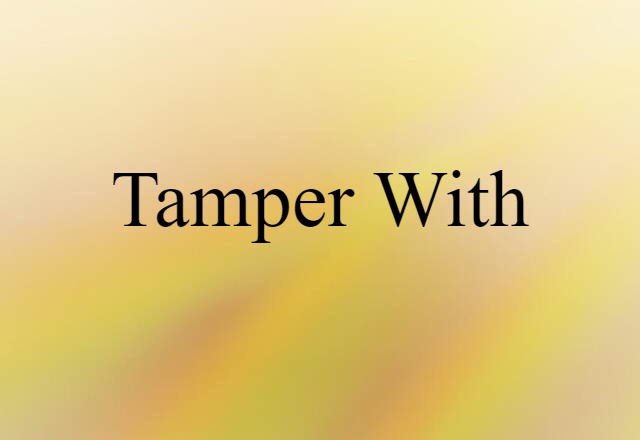 Tamper With (noun) Definition, Meaning & Examples