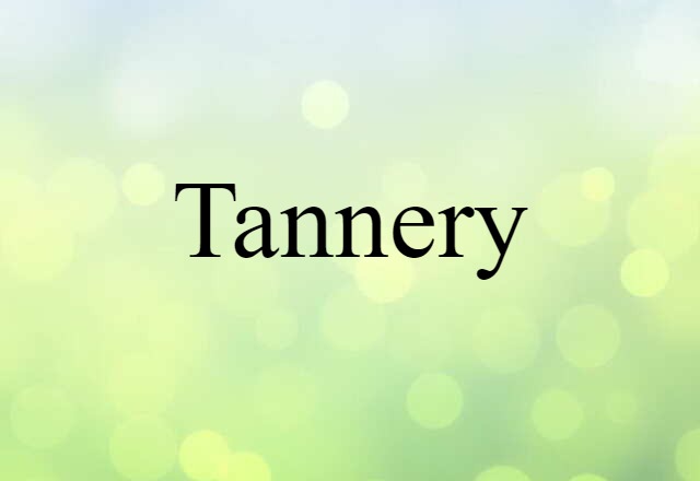 Tannery (noun) Definition, Meaning & Examples