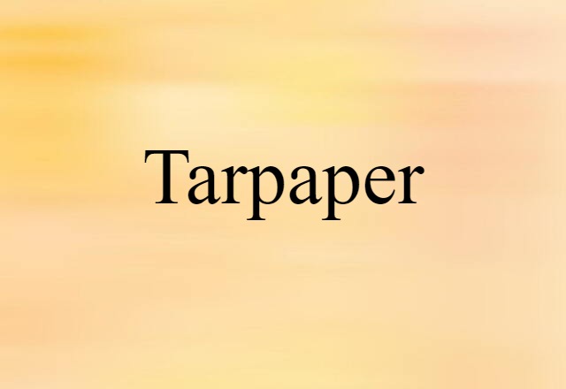 Tarpaper (noun) Definition, Meaning & Examples